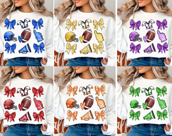 Colorful Retro Football and Cheer